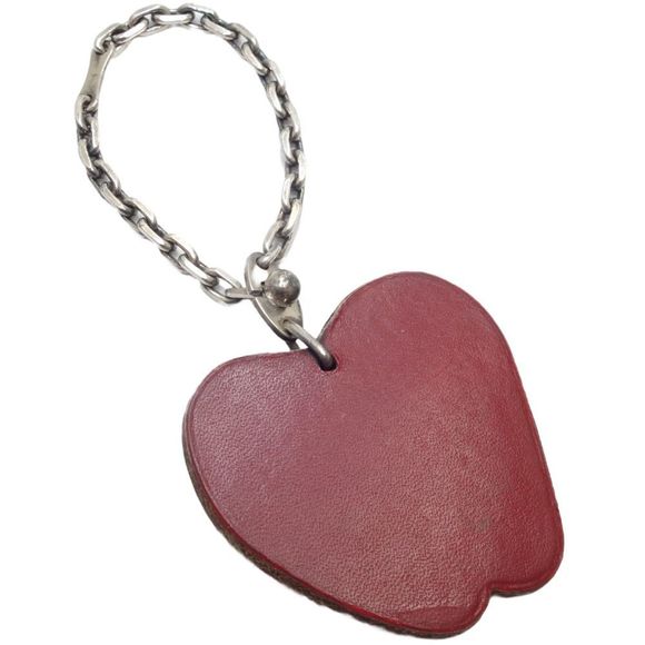 HERMES Fruit Charm Apple Keychain Leather Red 083882 - Picture 2 of 9